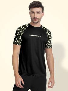 FTX Solid Men Round Neck Black T-Shirt