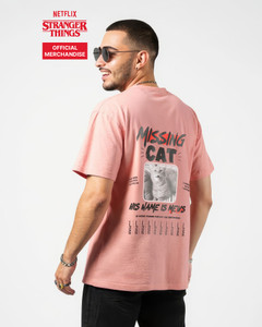 METRONAUT Typography Men Round Neck Pink T-Shirt