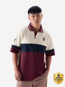 The Souled Store Men Polo Neck White T-Shirt - Image 4
