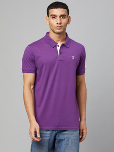 Club York Colorblock Men Polo Neck Purple T-Shirt
