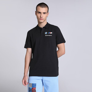 PUMA Solid Men Polo Neck Black T-Shirt