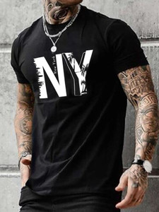JERKYN Printed Men Round Neck Black T-Shirt