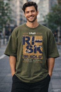 BICHARA Printed Men Round Neck Green T-Shirt