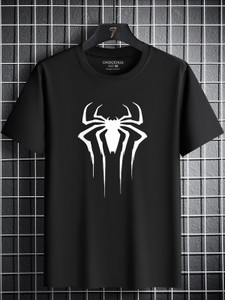 choicehub Graphic Print, Superhero Men Round Neck Black T-Shirt