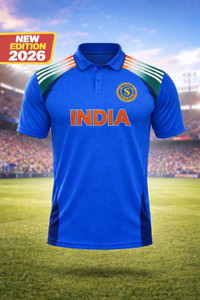 ANREX Printed Men Polo Neck Blue T-Shirt