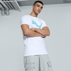 PUMA Printed Men Crew Neck White T-Shirt