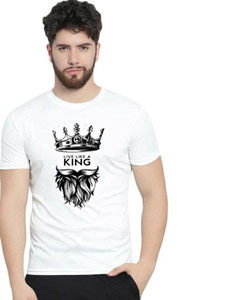 AFCollection Printed, Typography Men Round Neck White T-Shirt