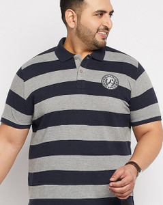 Austivo Striped Men Polo Neck Multicolor T-Shirt