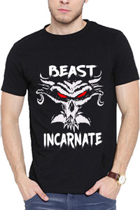 RS Print Graphic Print Men Round Neck Black T-Shirt