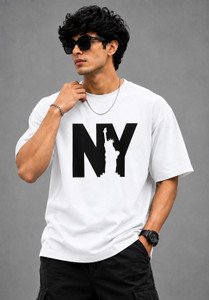 Vigilante Printed Men Round Neck White T-Shirt
