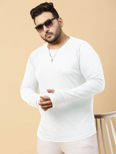 RIGO Solid Men Round Neck White T-Shirt