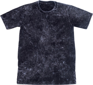 Washed/Ombre Men Round Neck Black T-Shirt - Image 4