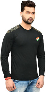 REAL DAD Military Camouflage Men Round Neck Black T-Shirt