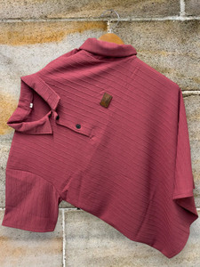 BABIRUSA Striped Men Polo Neck Pink T-Shirt