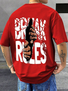 TripBroz Printed Men Round Neck Red T-Shirt