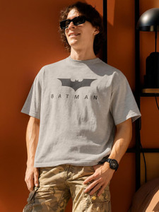 Elibolz Printed Men Round Neck Grey T-Shirt