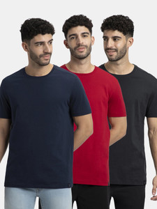 JOCKEY Solid Men Round Neck Multicolor T-Shirt