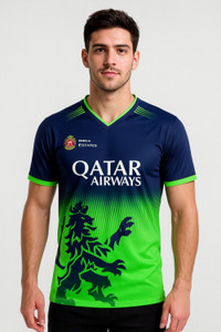 UNIQ Printed Men V Neck Green T-Shirt