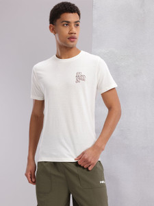 HRX by Hrithik Roshan Printed Men Round Neck White T-Shirt
