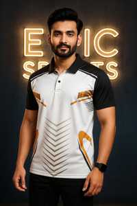 dhaari by unique creation Striped Men Polo Neck Multicolor T-Shirt
