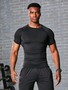 Everloom Solid Men Round Neck Black T-Shirt - Image 5