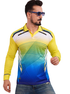 NTIFIC Printed Men Polo Neck Multicolor T-Shirt