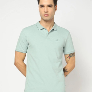 GAP Solid Men Polo Neck Blue T-Shirt