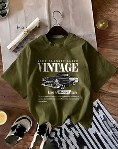 GLOBAL NOMAD Graphic Print Women Round Neck Green T-Shirt