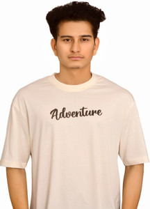 RROYALS Tie & Dye Men Round Neck Beige T-Shirt