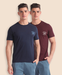 U.S. POLO ASSN. Solid Men Crew Neck Multicolor T-Shirt