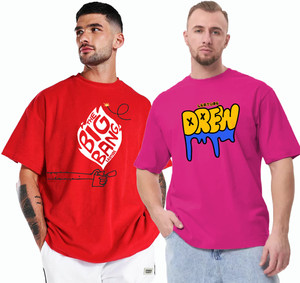 Leotude Printed Men Round Neck Multicolor T-Shirt