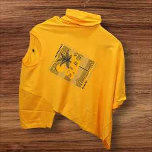 Magneto Printed Men Round Neck Yellow T-Shirt