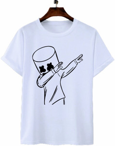 THEWARRIOR Printed Men Round Neck White, Black T-Shirt