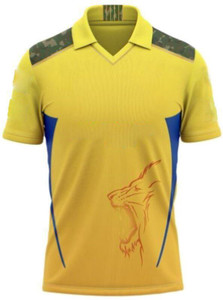 BUGOAT Printed Men Polo Neck Yellow T-Shirt