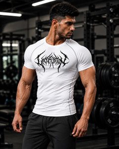 BULLAR Printed Men Crew Neck White T-Shirt
