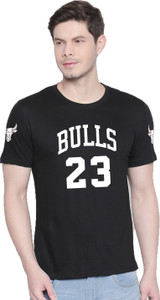 Organic Chics Typography Men Round Neck Black T-Shirt