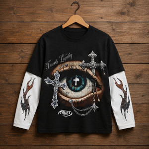 Eddicted Men Black Round Neck T-Shirt - Image 2