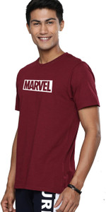 Aman Textile Printed Men Round Neck Maroon T-Shirt