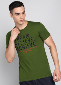 BEING HUMAN Printed Men Round Neck Black T-Shirt