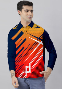 dhaari by unique creation Colorblock Men Polo Neck Multicolor T-Shirt