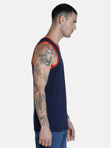 PUMA Typography Men Round Neck Blue T-Shirt