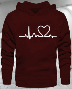 Bike Printed Men Hooded Neck Maroon T-Shirt