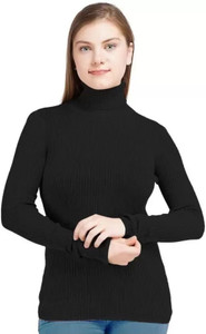 NDLESS SPORTS Striped Women High Neck Black T-Shirt