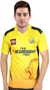 ponss Printed, Typography Men Polo Neck Yellow T-Shirt