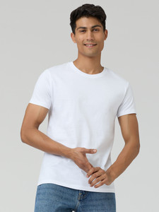 XYXX Solid Men Crew Neck White T-Shirt