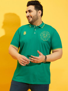 bigbanana Printed Men Polo Neck Light Green T-Shirt