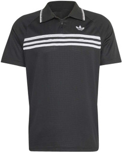 Adidas Originals Men Black Polo Neck T-Shirt - Image 6
