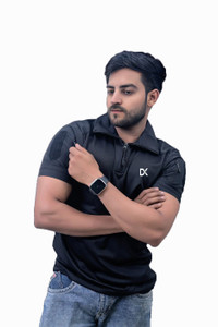 Dupex Military Camouflage Men Polo Neck Black T-Shirt