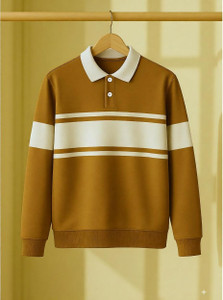 Try This Colorblock Men Polo Neck Brown T-Shirt