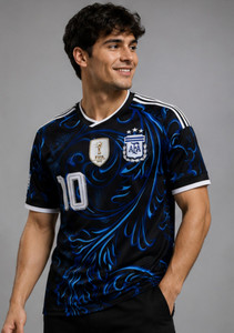 yclothy Men Blue Round Neck T-Shirt - Image 3